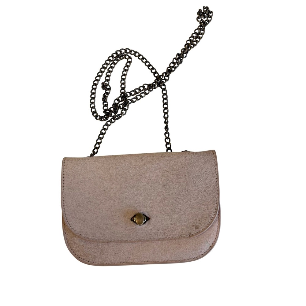 Urban Outfitters Anthro Distressed Crossbody Bag Purse Pink Flap Chain Womens